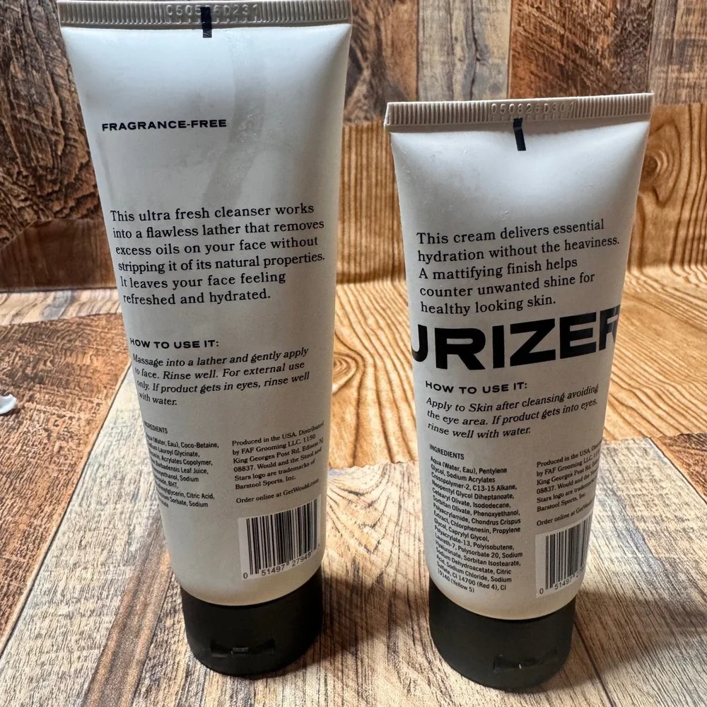 Would-A Barstool Brand Face Wash‎ and Face Moist Set for Men, Fragrance Free